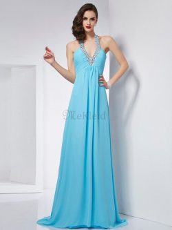 Empire Taille Sweep train A-Linie Anständiges Ballkleid mit Reißverschluss – MeKleid.de