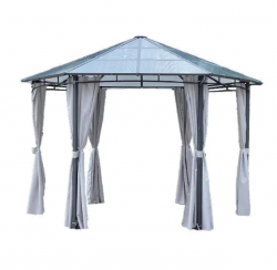 Aluminum Hard Top Gazebo with Curtains