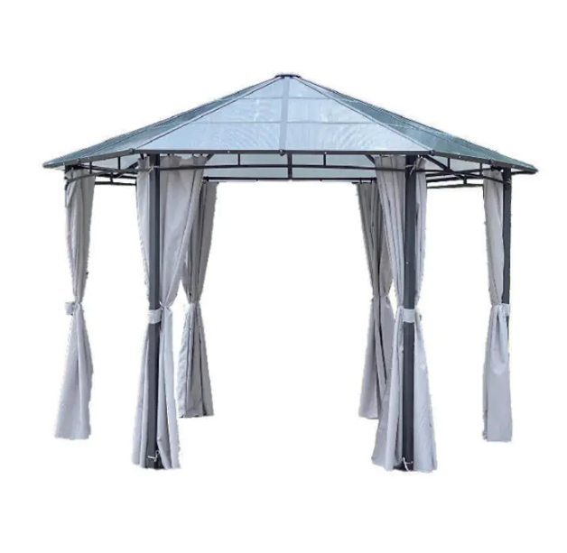 Aluminum Hard Top Gazebo with Curtains