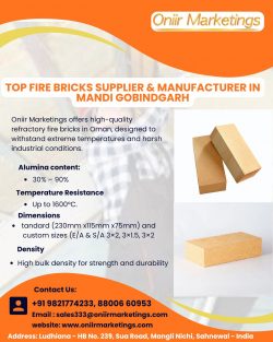 Top Fire Bricks Supplier & Manufacturer in Mandi Gobindgarh