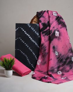 Shop Block print Suits With chiffon Dupatta Online