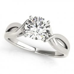 Twist Shank Solitaire Diamond Engagement Ring