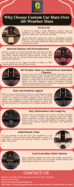 Why Choose Custom Car Mats Over All-Weather Mats