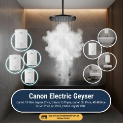 Latest Canon Geyser Rates in Pakistan All Electric Geyser Sizes & Prices