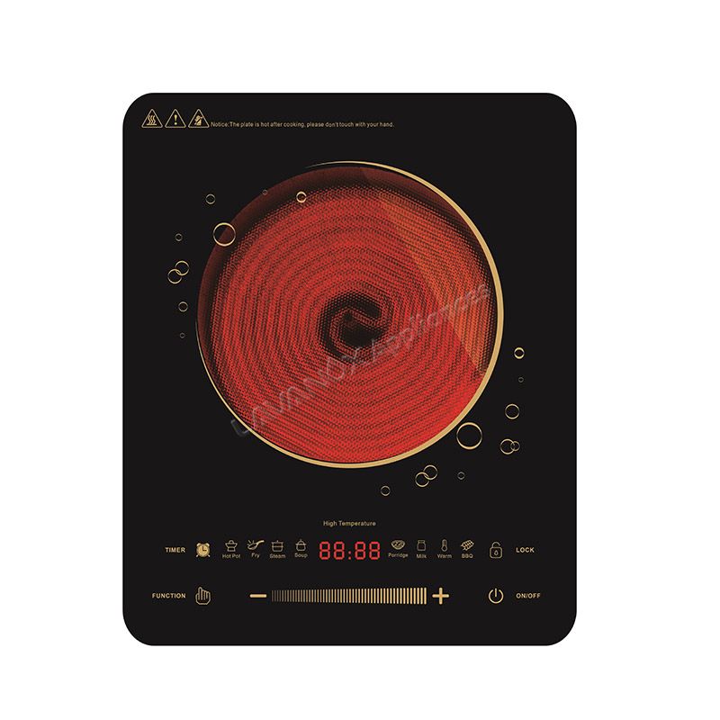 AT-5 – Ultra-Thin Single Infrared Cooker, Double Ring Heating, 2200W