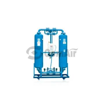 Externally heated purge desiccant air dryer