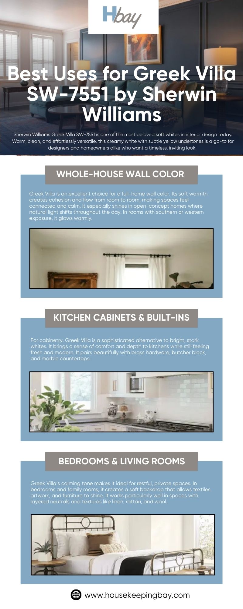 Best Uses for Greek Villa SW-7551 by Sherwin-Williams