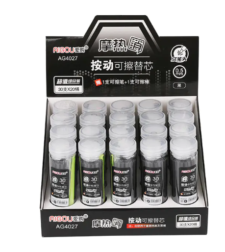 Black Push Erasable Refill with Erasable Pen and Erasable Stick