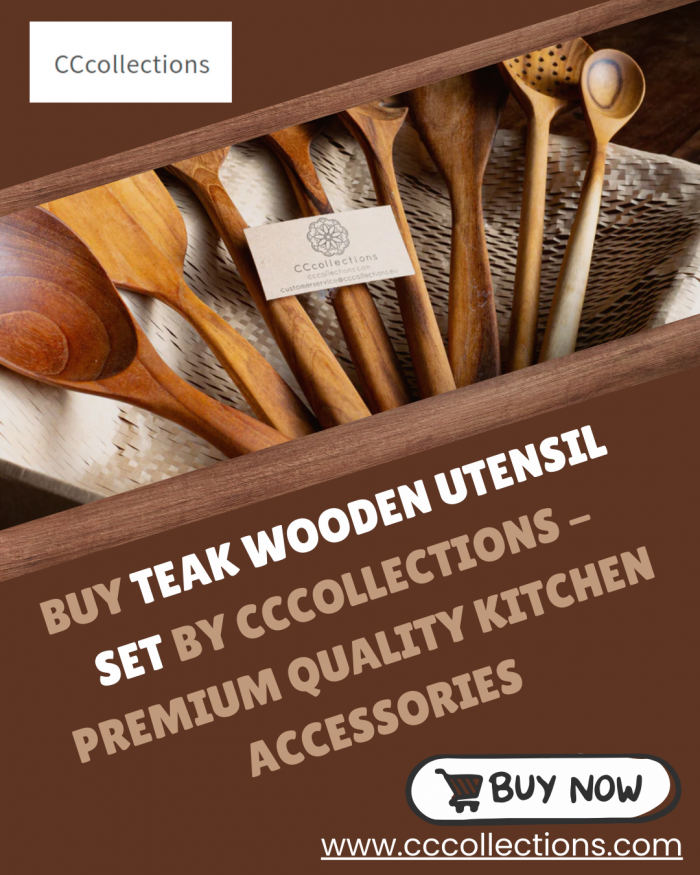Sustainable Teak Wooden Utensil Set for Home Chefs