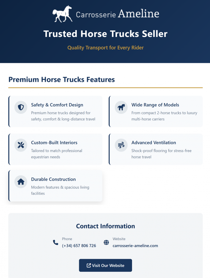 Trusted Horse Trucks Seller — Quality Transport for Every Rider