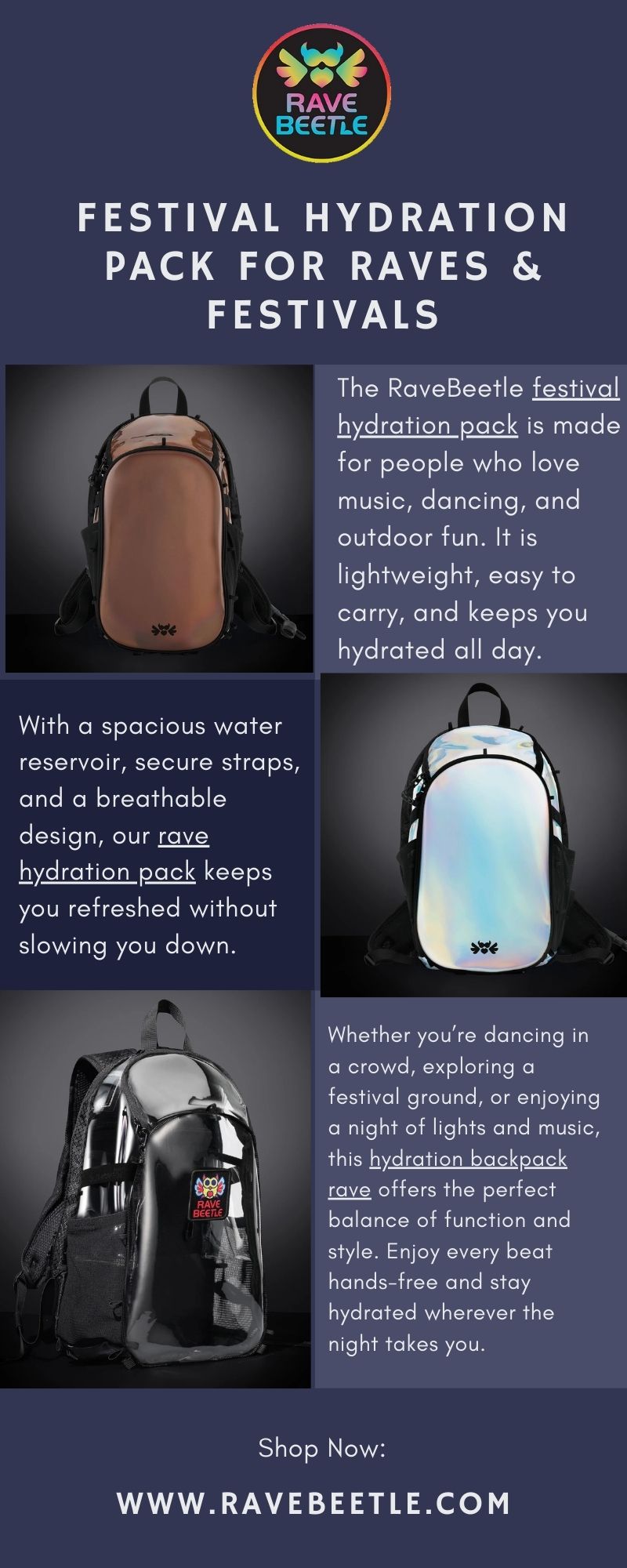 Festival Hydration Pack for Raves & Festivals