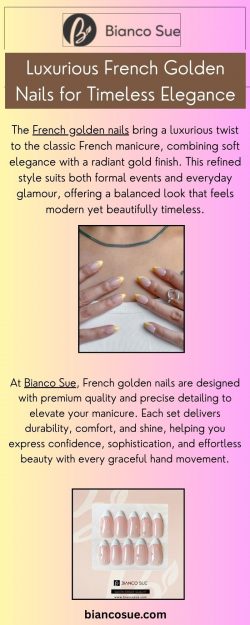 Luxurious French Golden Nails for Timeless Elegance