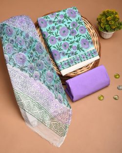 Buy Stylish Cotton Suit with Kota Doria Dupatta for Women