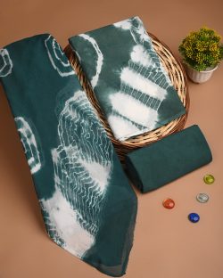 Buy Block Print Cotton Suits with Soft Chiffon Dupatta