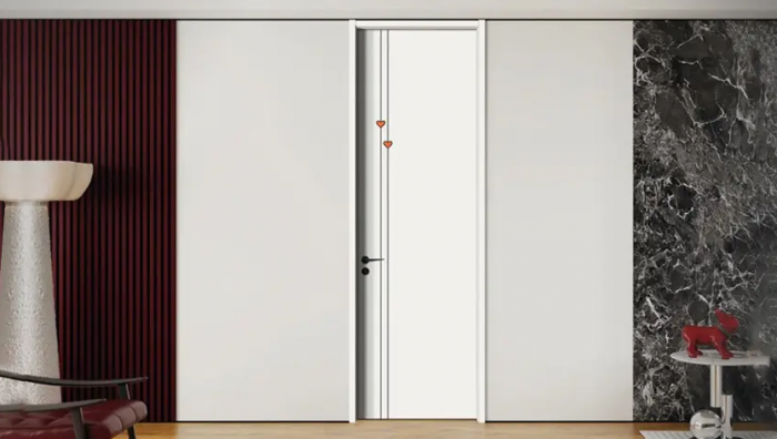 White Primer Interior Wood Timber Veneer Doors