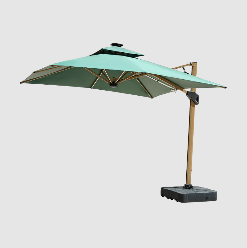 Electric roman umbrella Lets Shade Follow a Button