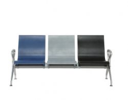 3-seater Waiting Blue Grey and Black Hospital Chair W9915