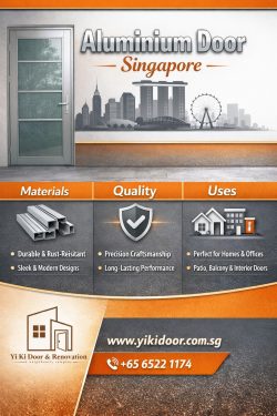 Buy Durable Aluminium Door in Singapore from Yi Ki Door & Renovation