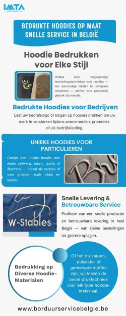 Bedrukte Hoodies Op Maat Snelle Service in Belgie
