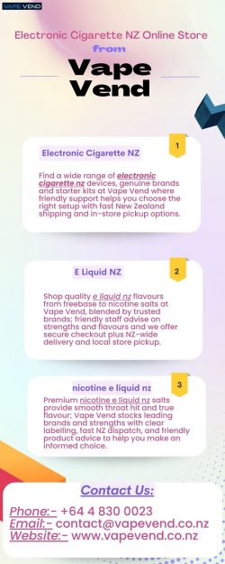 Electronic Cigarette NZ Online Store from Vape Vend