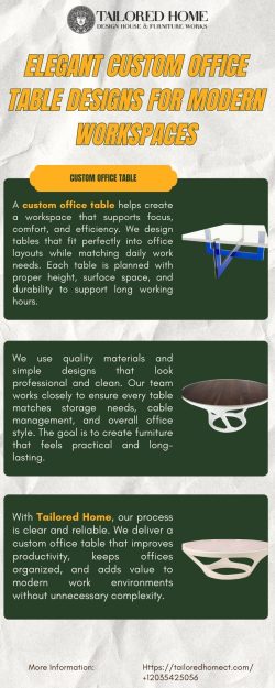 Elegant Custom Office Table Designs For Modern Workspaces