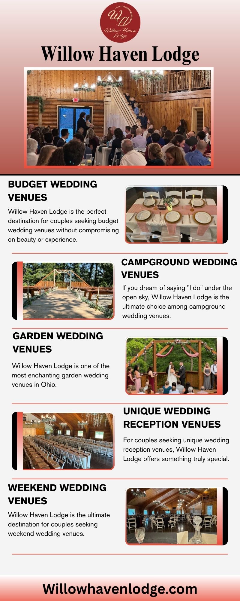 Rustic Campground Wedding Venue at Willow Haven Lodge