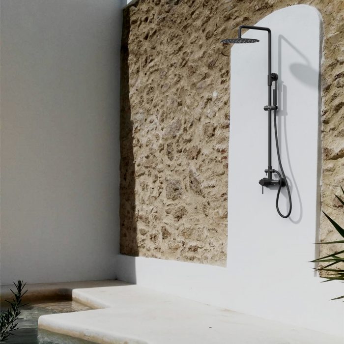 Modern Wall-Mount Outdoor Shower Fixture