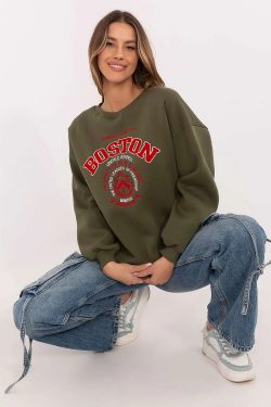 Bold Cotton Blend Women’s Casual Sweatshirt – Trendy Print