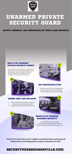 Unarmed Private Security Guard Services by First Class Security