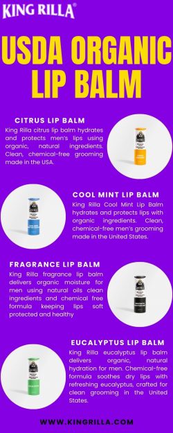 King Rilla Citrus Lip Balm | Organic, Natural, Chemical-Free Lip Care for Men