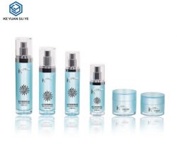 Cosmetic Bottle Set Acrylic Face Cream Jars Acrylic Round Bottle with Lotion Pump