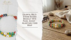 Colorful Multi-Strand Beaded Bracelet With Pearl Accent – Adjustable Cord Wrap