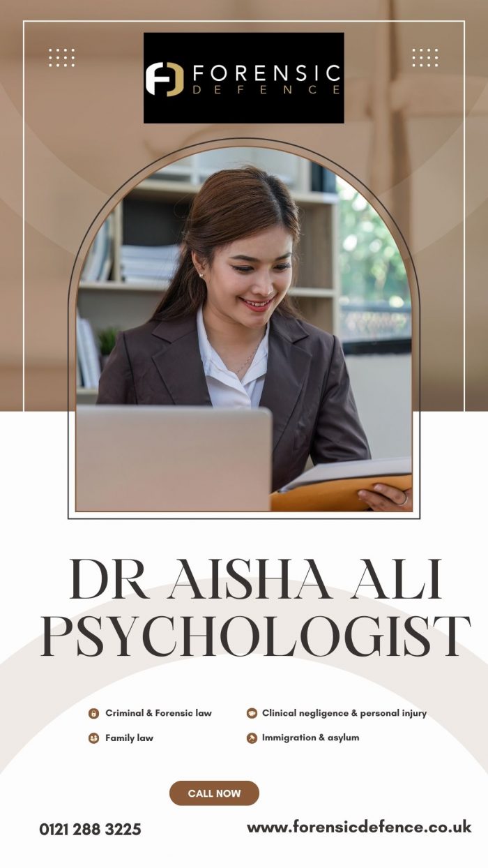 Dr Aisha Ali Psychologist | Specialist in Forensic, Family & Civil Psychology