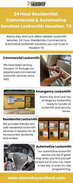 24 Hour Residential, Commercial & Automotive Services Locksmith Houston TX