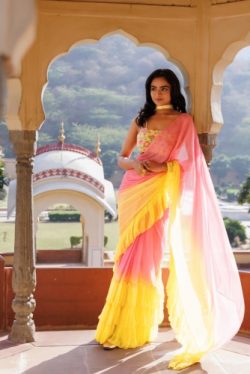 Buy Chiffon Sarees Online in India at Best Price | Geroo Jaipur
