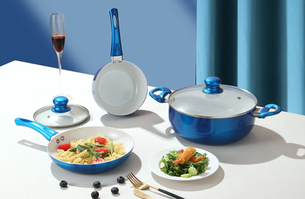 Kitchen Portable Aluminum Nonstick Cookware Set