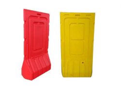 Red and Yellow Water-Filled Barrier – Durable Traffic Safety Wall Fence