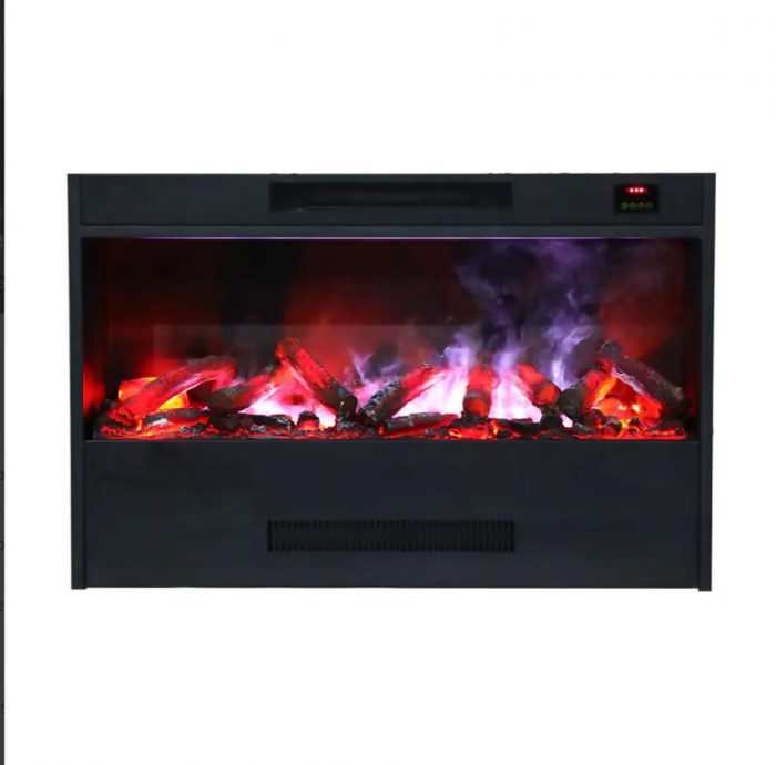 Black Titanium Finish · 3D Water Vapor Flames · Smart Fireplace Design