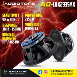 Audiotone AD-18X2335YX | Professional Subwoofer – 2350W RMS