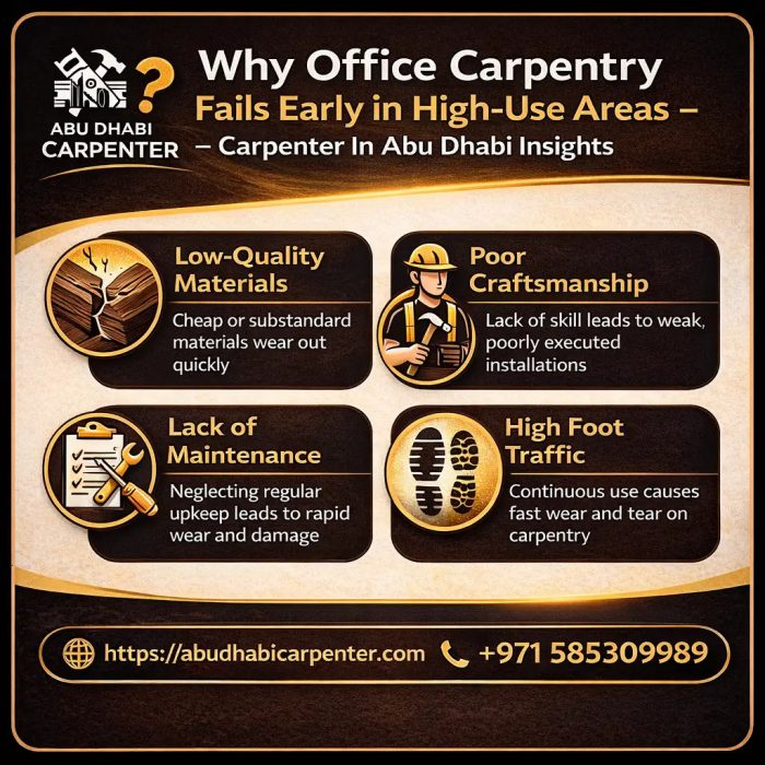 Office Carpentry Fails Early in High-Use Areas – Carpenter Abu Dhabi Insights”