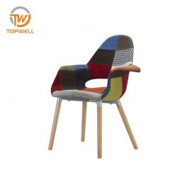 Plastic Chair Fabric Beech wood DC-6090B