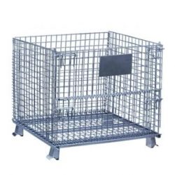 Warehouse Folding Steel Wire Mesh Metal Cage Storage Container