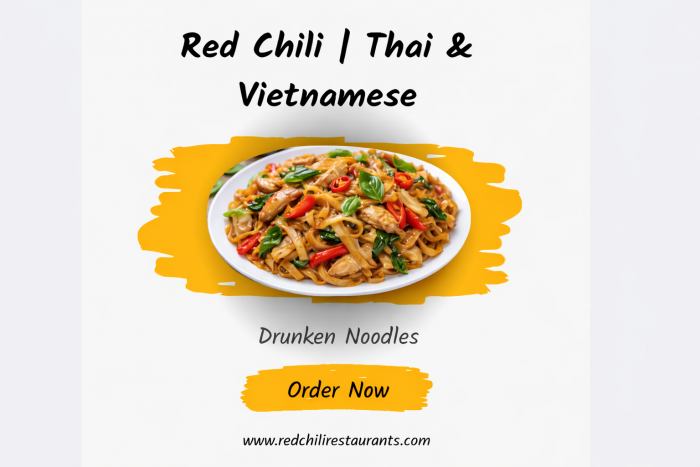 Savory Drunken Noodles San Jose at Red Chili