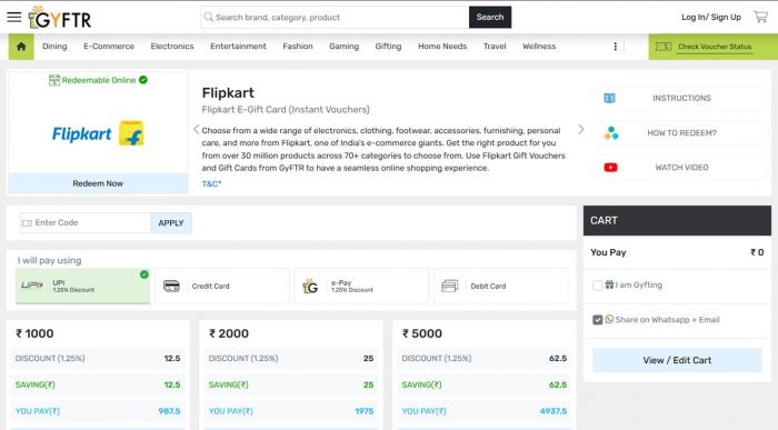 Flipkart Gift Cards – Smart Online Shopping Gifting