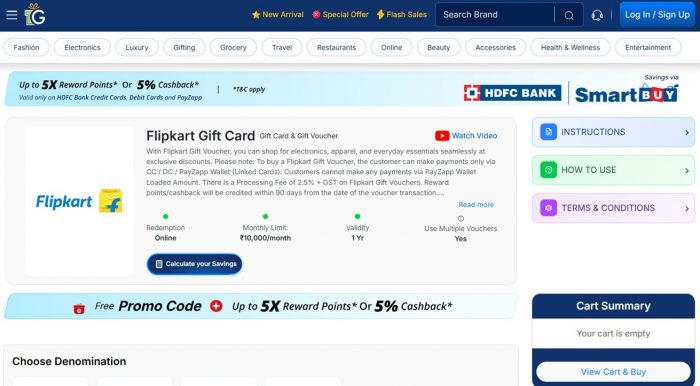 Buy Flipkart E Gift Voucher Online for Easy Gifting