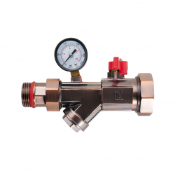 ISO228 Butterfly Handle Union Filter Ball Valve with Gauge