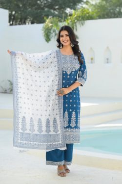 Shop Premium Cotton Suit Set with Dupatta Online in India
