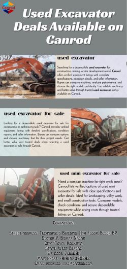 Used Excavator Deals Available on Canrod