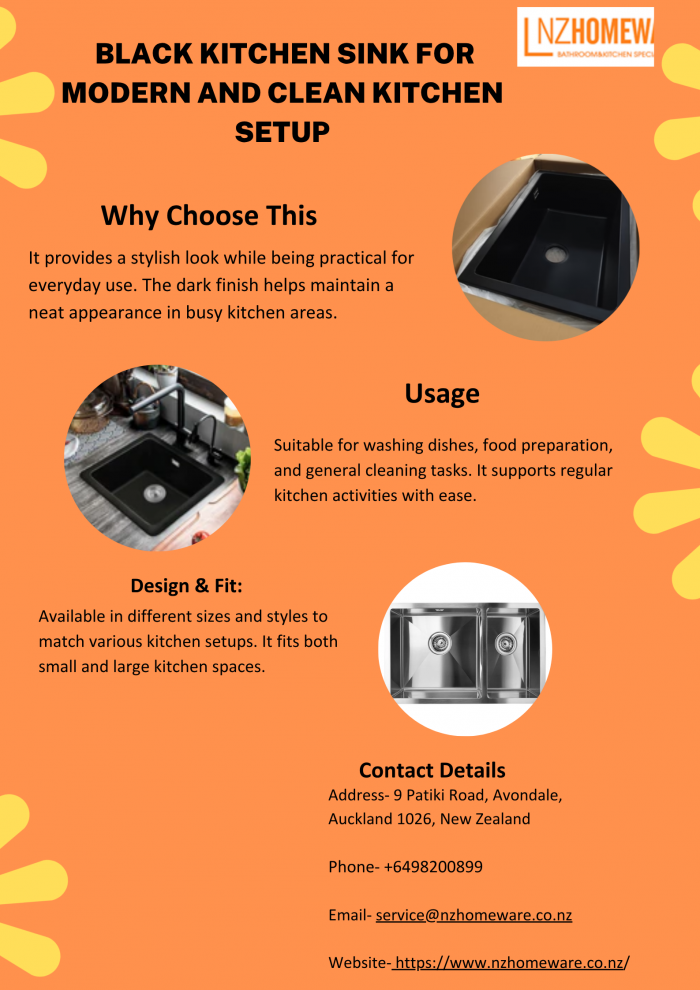 Black Kitchen Sink for Modern and Clean Kitchen Setup