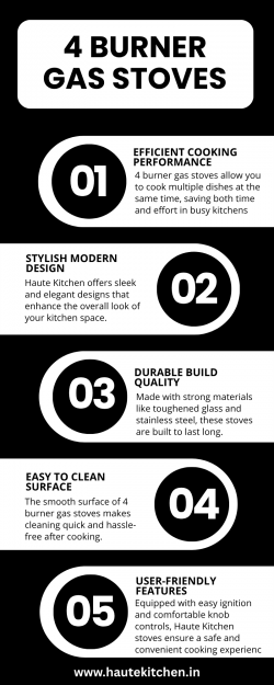 Reliable 4 Burner Gas Stoves by Haute Kitchen